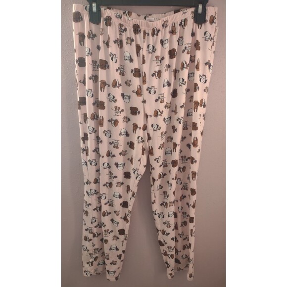 Ellen DeGeneres Pajama Set L Pink/Gray Dogs Notch Collar Dog Love Soft &Cozy - Picture 9 of 14
